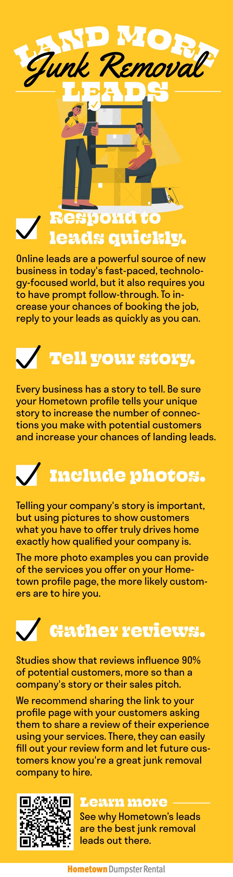 land more junk removal leads infographic